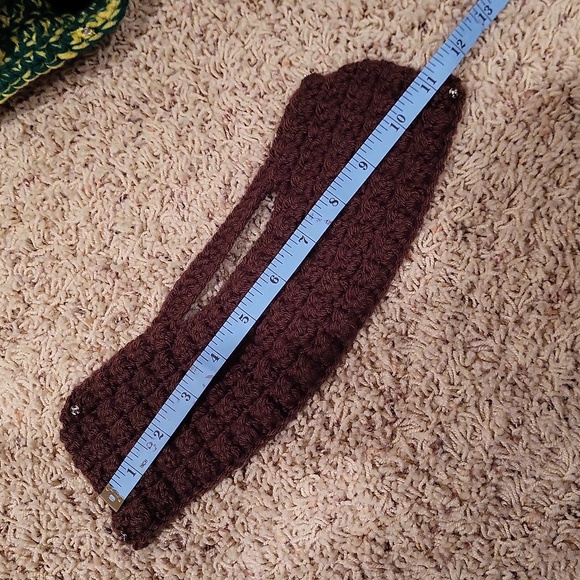 Beardo hat! Hat with beard. NWOT handmade crochet by me. Yellow green brown - Picture 10 of 14